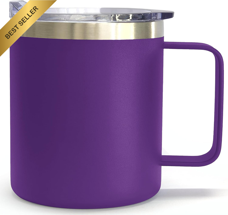 Insulated Coffee Mug, Vacuum Insulated Travel Mug for Desk & Home (Purple-12Oz)