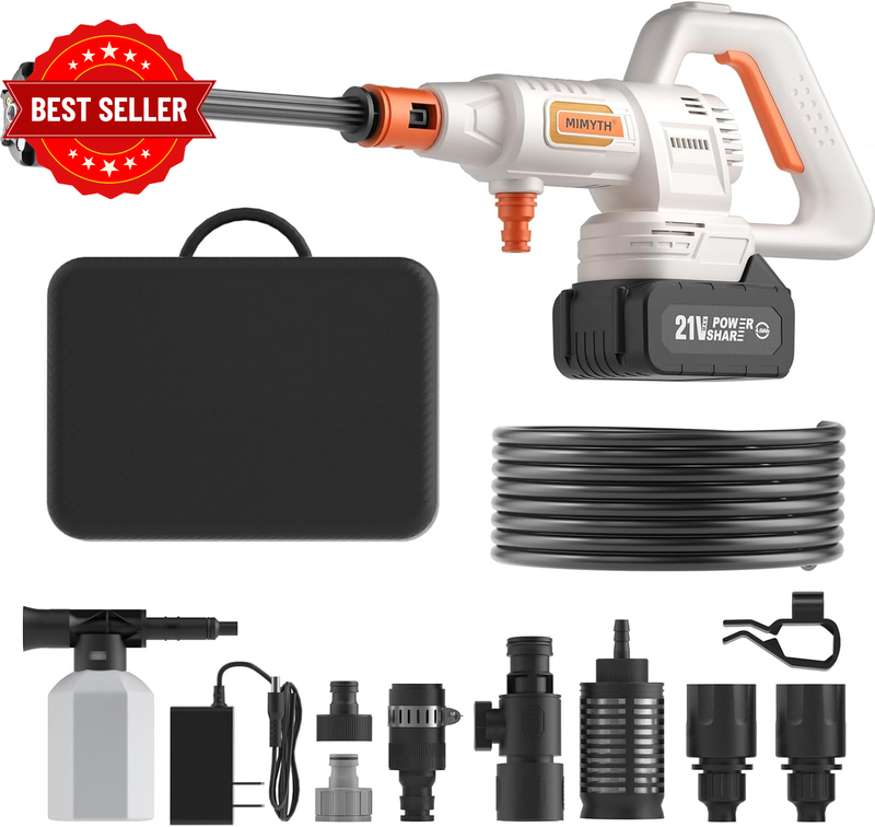 Cordless Pressure Washer Battery Powered; 1650PSI Cordless Power Washer with Bru