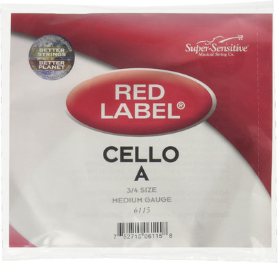 Super Sensitive Red Label 6115 Cello A String, 3/4