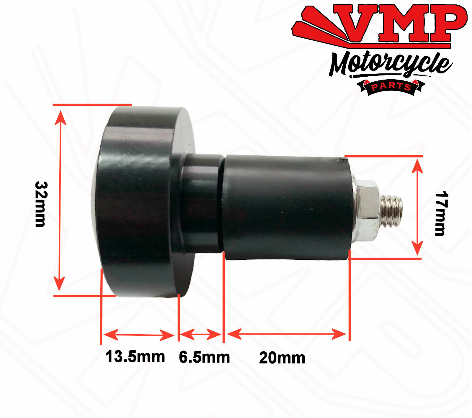 Motorcycle Bar End Handlebar Weights 17mm Universal Scooter Black Alloy