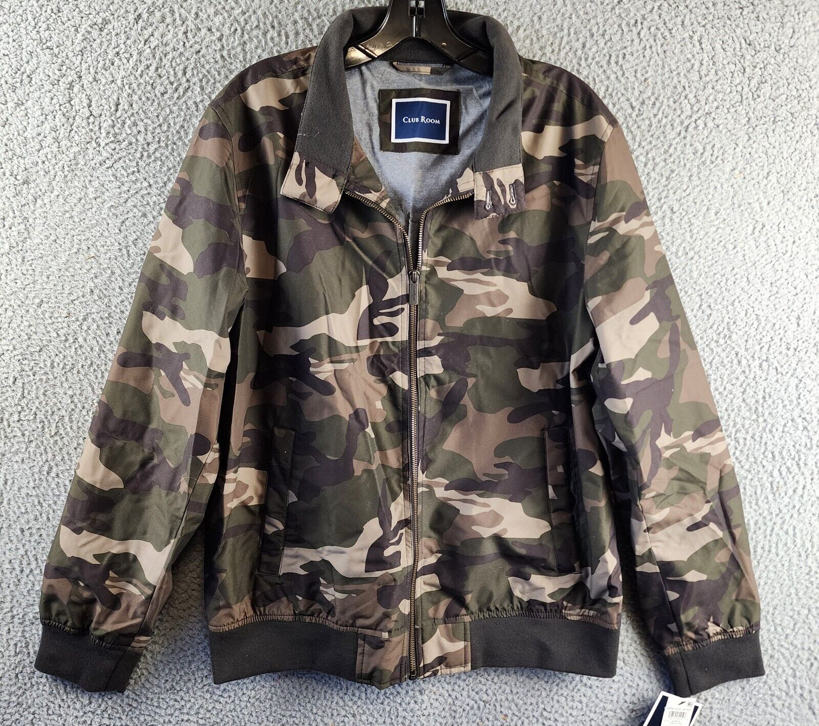 Club Room Regular-Fit Bomber Jacket Men's M Camouflage Full Zip Long Sleeve - Picture 2 of 15