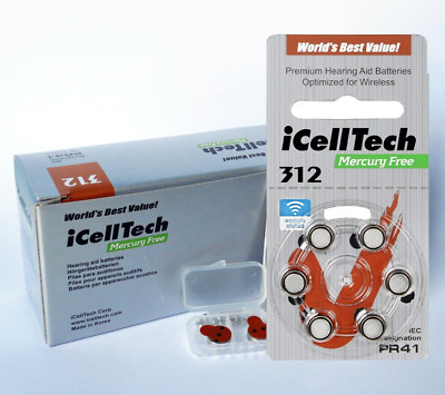 *NEW FRESH* iCellTech Hearing Aid Batteries Size 312 (120 count) Exp 08- 2026