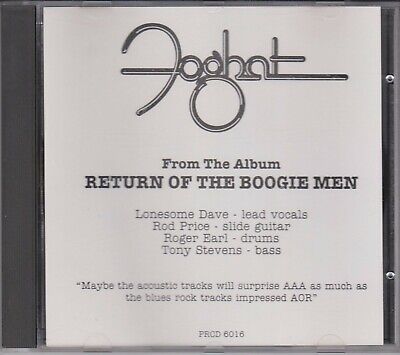 FOGHAT Return of the Boogie Men PRCD 6016 Promo CD Rare Hard To Find Classic 