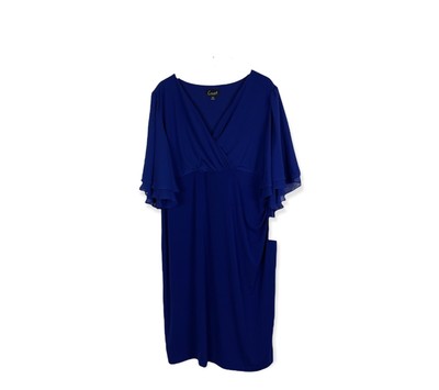 Connected Apparel Deep Cobalt Blue Dress Plus Size 20W NWT