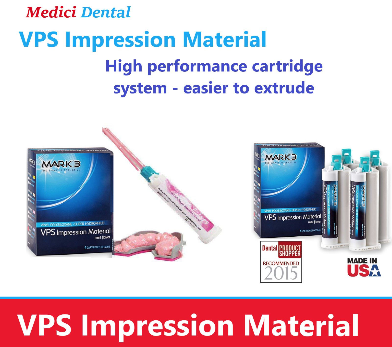 Dental LIGHT BODY FAST SET VPS Impression Material 50ML Cartridges, PVS MARK3