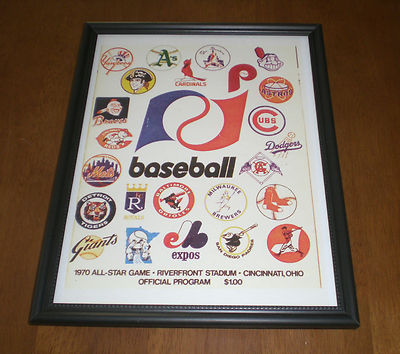 1970 ALL STAR GAME FRAMED PROGRAM PRINT - RIVERFRONT STADIUM