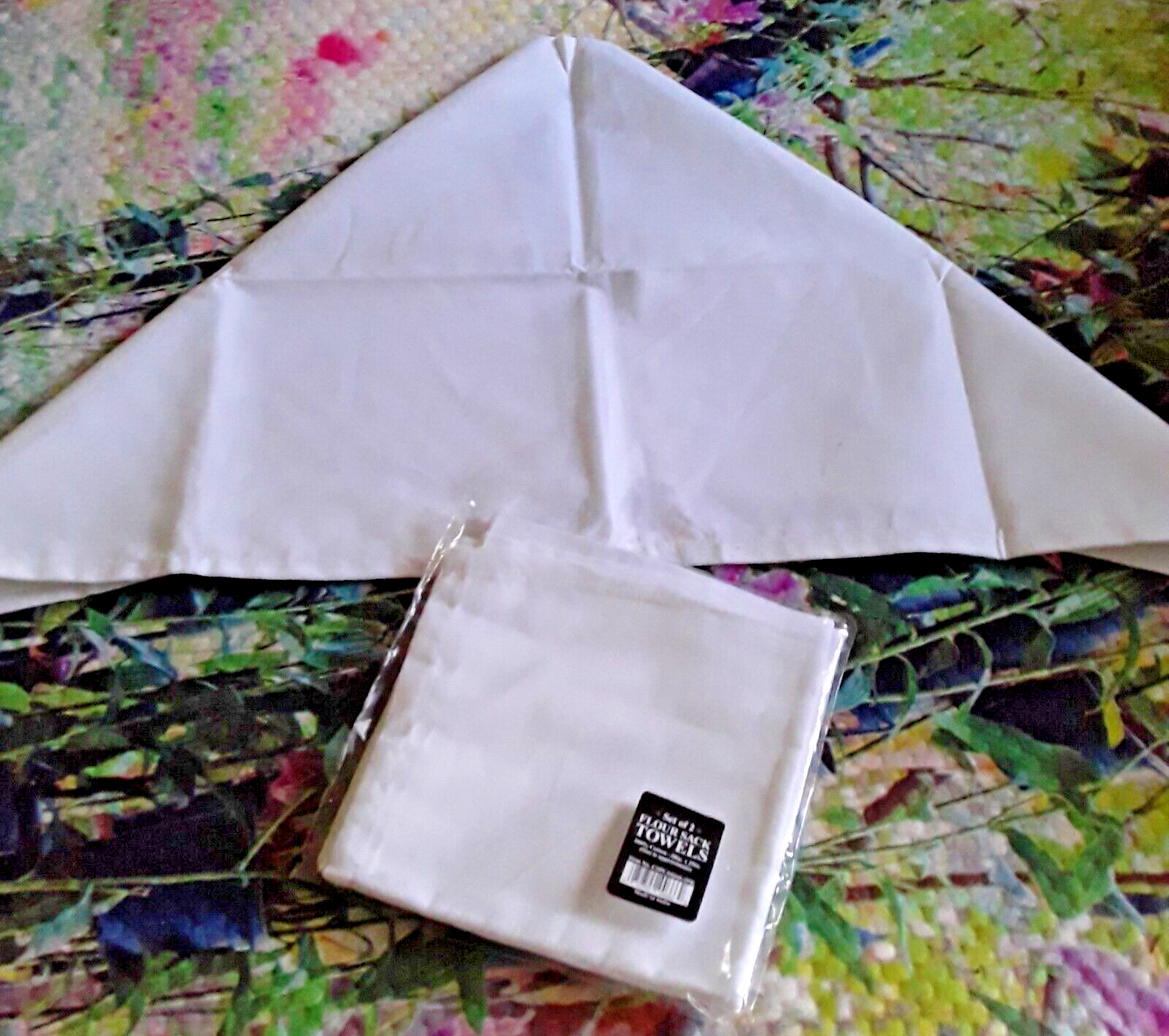 4 White Flour Sack Kitchen Tea Towels 28x29 Inch 100% Cotton Pack of 4