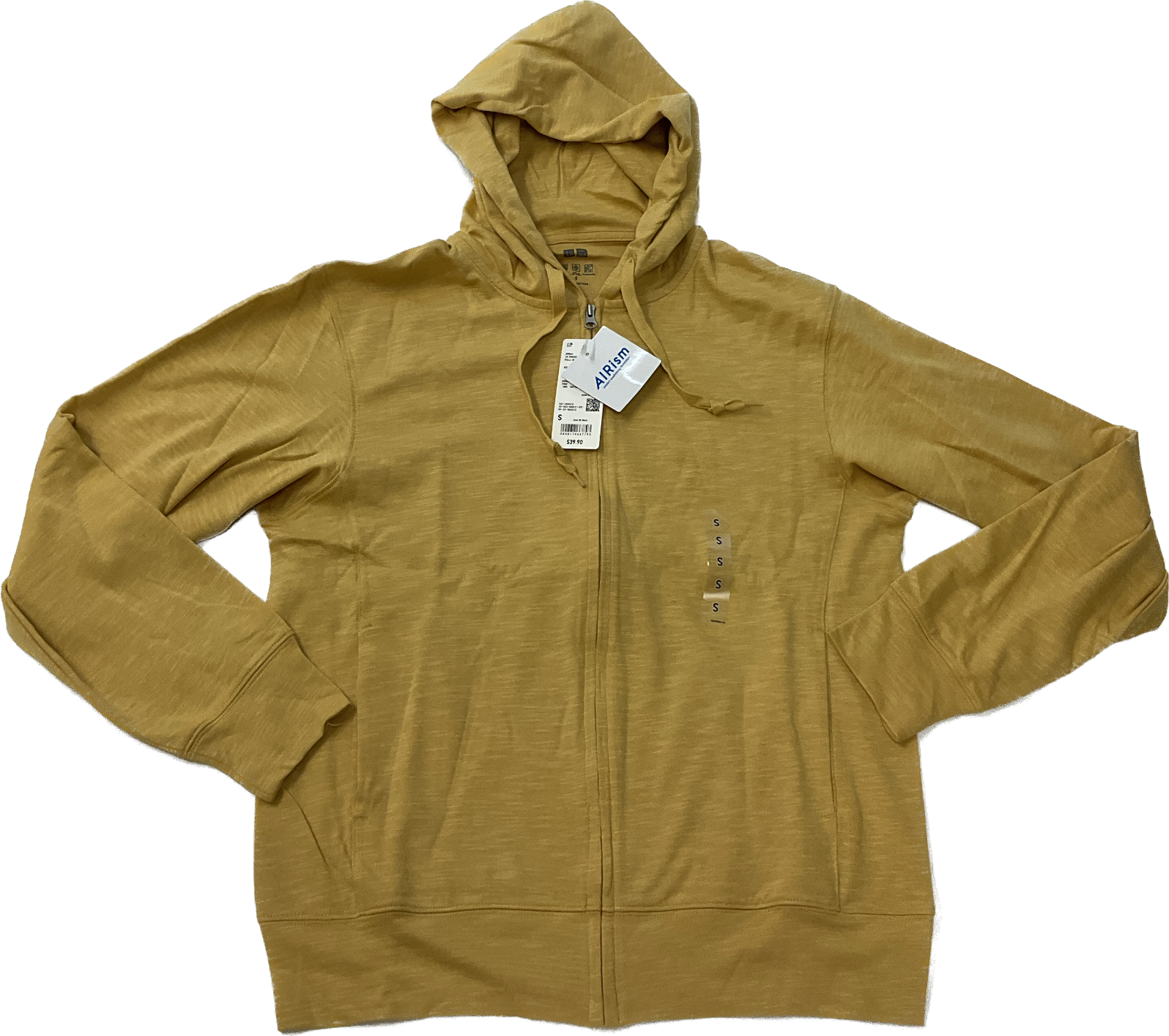 Uniqlo Full Zip Hoodie Men Size Small Yellow Long Sleeve