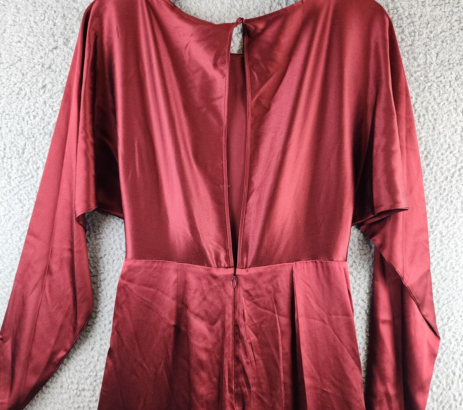 Veronica Beard Sabri Dress Women's 6 Maroon Boat Neck Silk Blend Back Button Zip - Picture 13 of 17