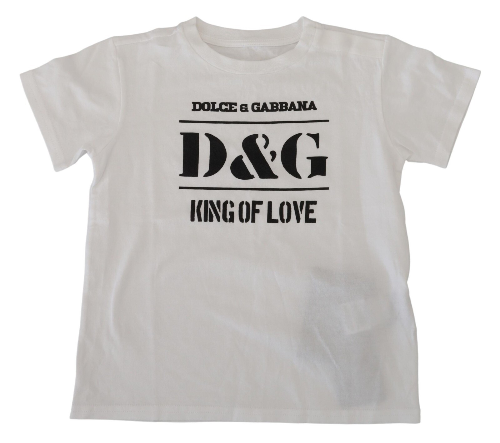 

Детская футболка DOLCE - GABBANA, белый хлопок, бирка DG King Of Love, 24/30 месяцев 180 долларов США