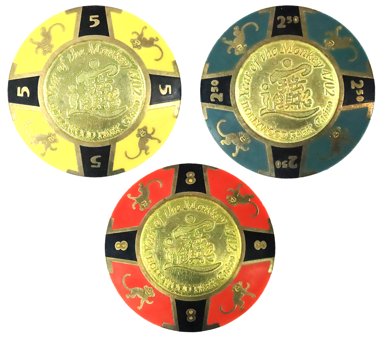 Hollywood Park Casino - California - $2.50, $5, $8 Chips
