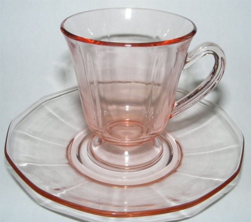 Fostoria Fairfax Pink After Dinner Cup & Saucer - Demitasse Set - 16100...