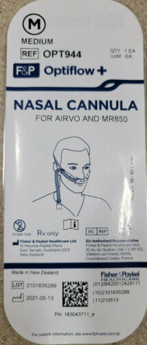 NEW SEALED F&P Optiflow Nasal Cannula for AIRVO and MR850 Size M MEDIUM OPT944