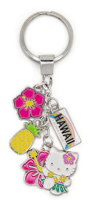 HAWAII Special Edition Hello Kitty Charm Keyring - Hula Hibiscus
