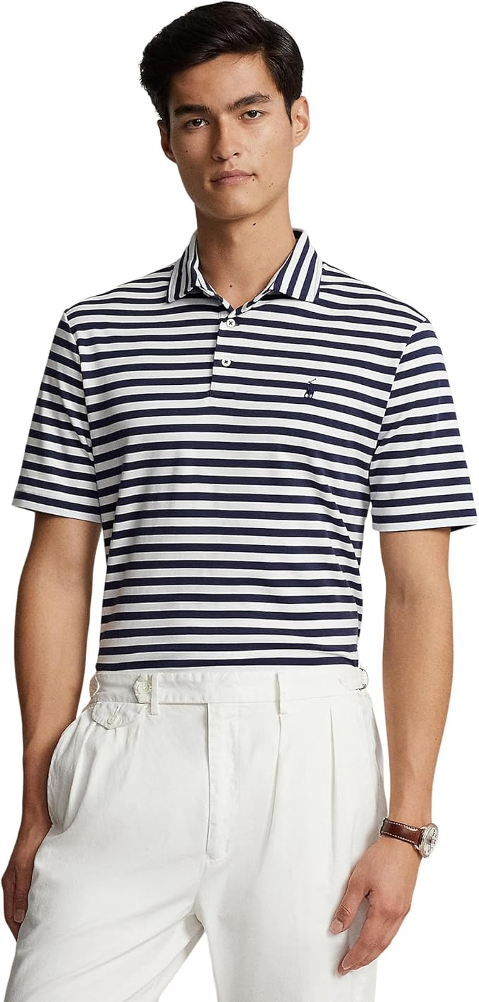 Polo RalphLauren　ポロラルフローレン Cambridge　XXL POLO RALPH LAUREN Logo-Embroidered Cotton Polo Shirt, Navy