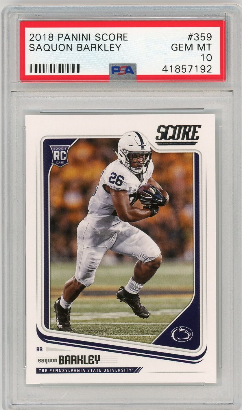 2018 Panini Score 359 Saquon Barkley ROOKIE PSA GEM MINT