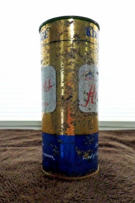 Vintage Rare 16 oz Hamm's Red Strong Vanity Lid  Flat Top Beer Can