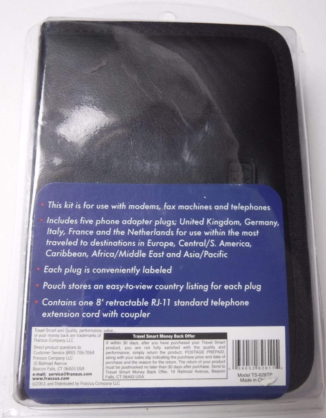 New Travel Smart Telephone Adapter Plug Kit TSM-628TP