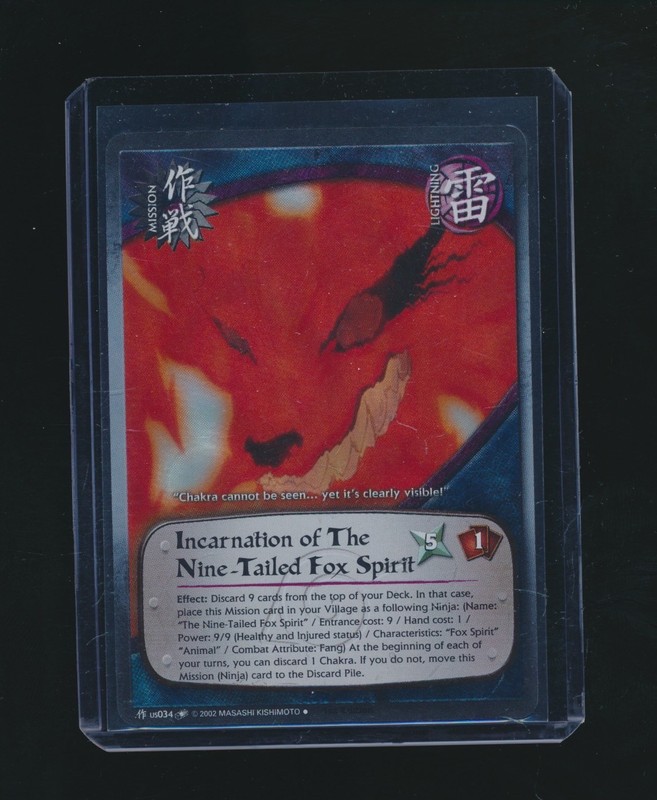 NARUTO ナルトカードゲーム CCG 守鶴 SR Foil INCARNATION OF THE NINE-TAILED FOX SPIRIT 2002 NARUTO CCG HOLO
