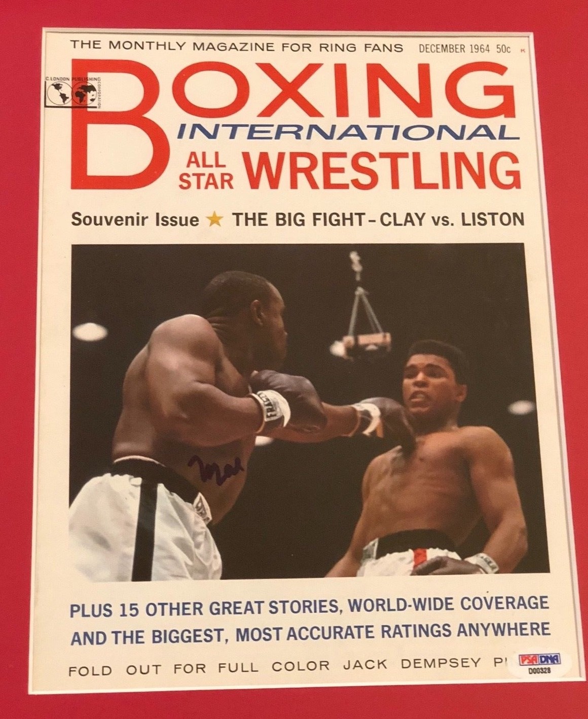 Muhammad Ali Hand Signed Autographed Framed Vintage Boxing Magazine w/ PSA COA