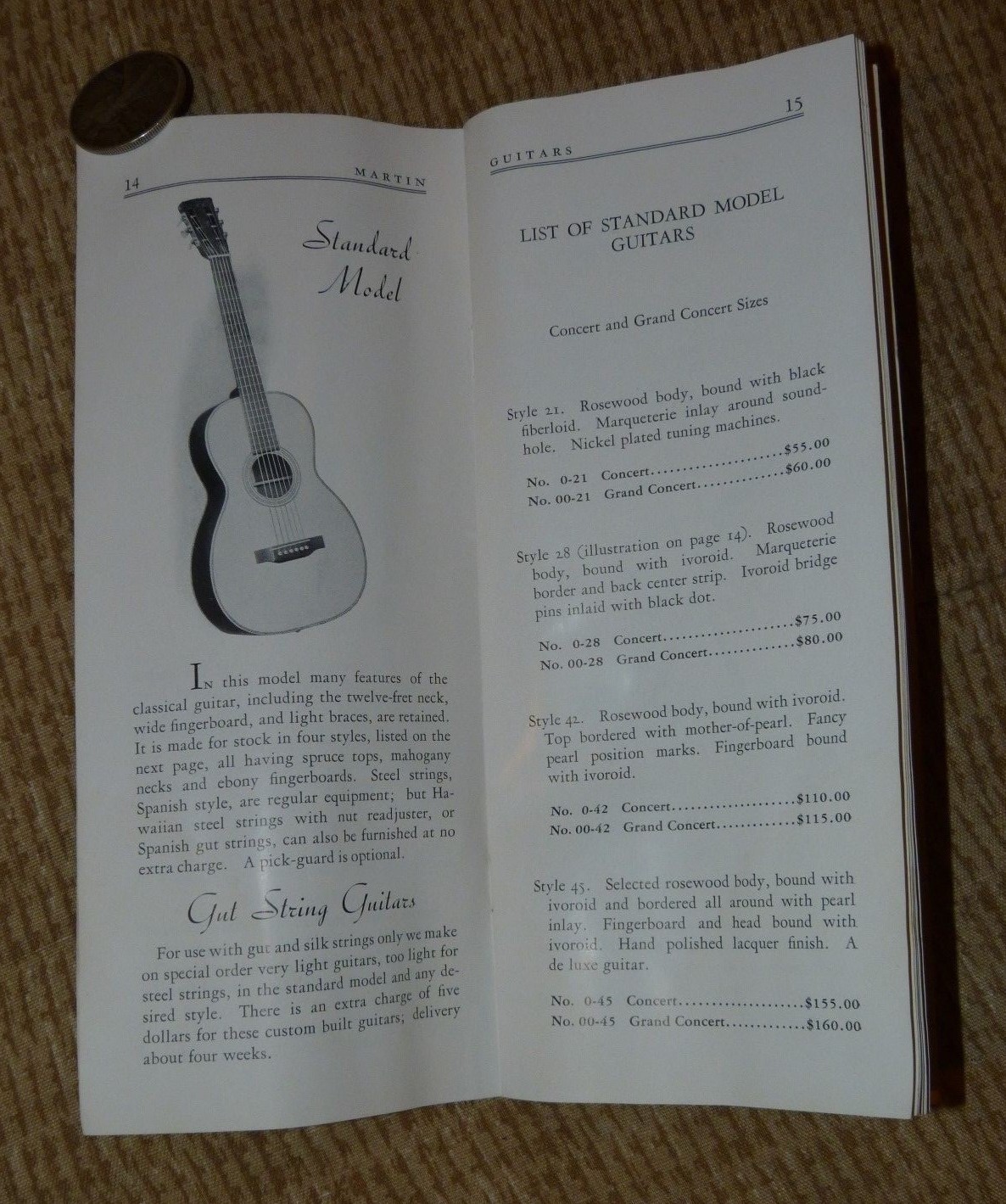 Original 1935 Martin String Instruments 32 Pg Retail Advertising Catalog