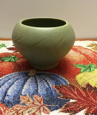Vintage Mccoy Floraline Usa Pottery Oval Footed Planter 476 8 Olive