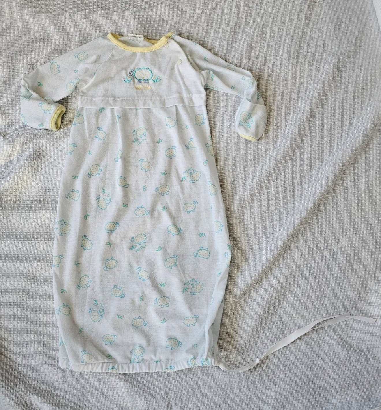 Vintage Baby Dior Layette Gown NB One Piece Yellow White Vintage Baby Dior Layette Gown NB One Piece Yellow White
