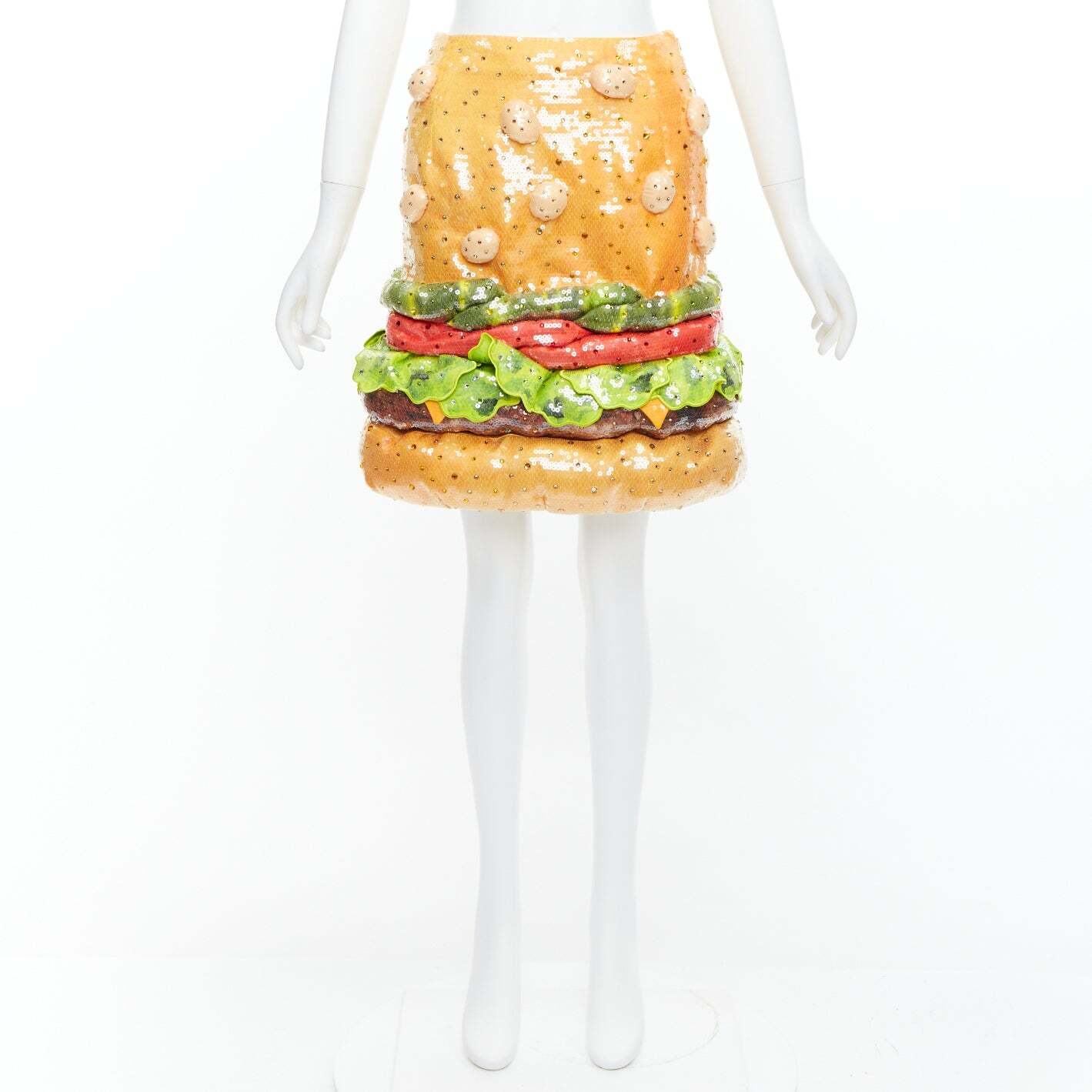 rare MOSCHINO Jeremy Scott Diner Group Duchesse sequins