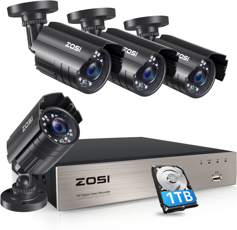 1080P Security Camera System with 1TB Hard Drive,H.265+ 8CH 5MP Lite HD TVI Vide