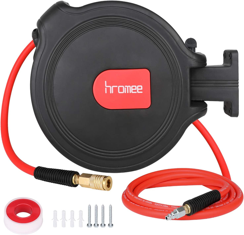 Hose Reel With Automatic Retractable Enclosed 3/8 Inch × 50 Feet