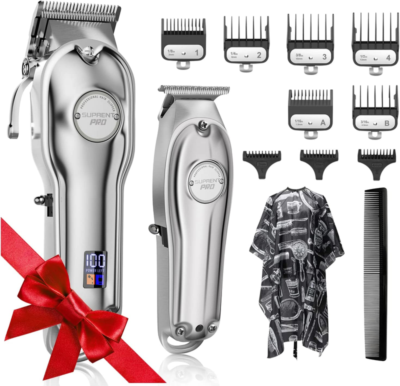 Professional Hair Clippers Men Cutting Kit & Zero Gap T-Blad