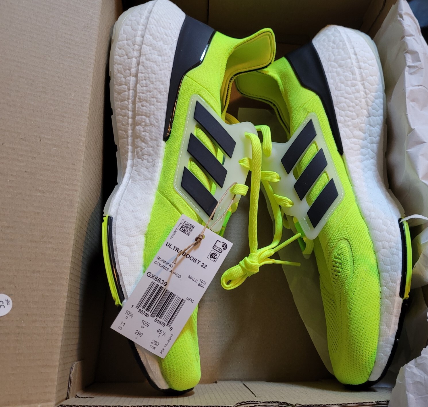 Adidas Ultraboost 22 Shoes Solar Yellow/Core Black GX6639 Adidas Ultraboost 22 Shoes Solar Yellow/Core Black GX6639