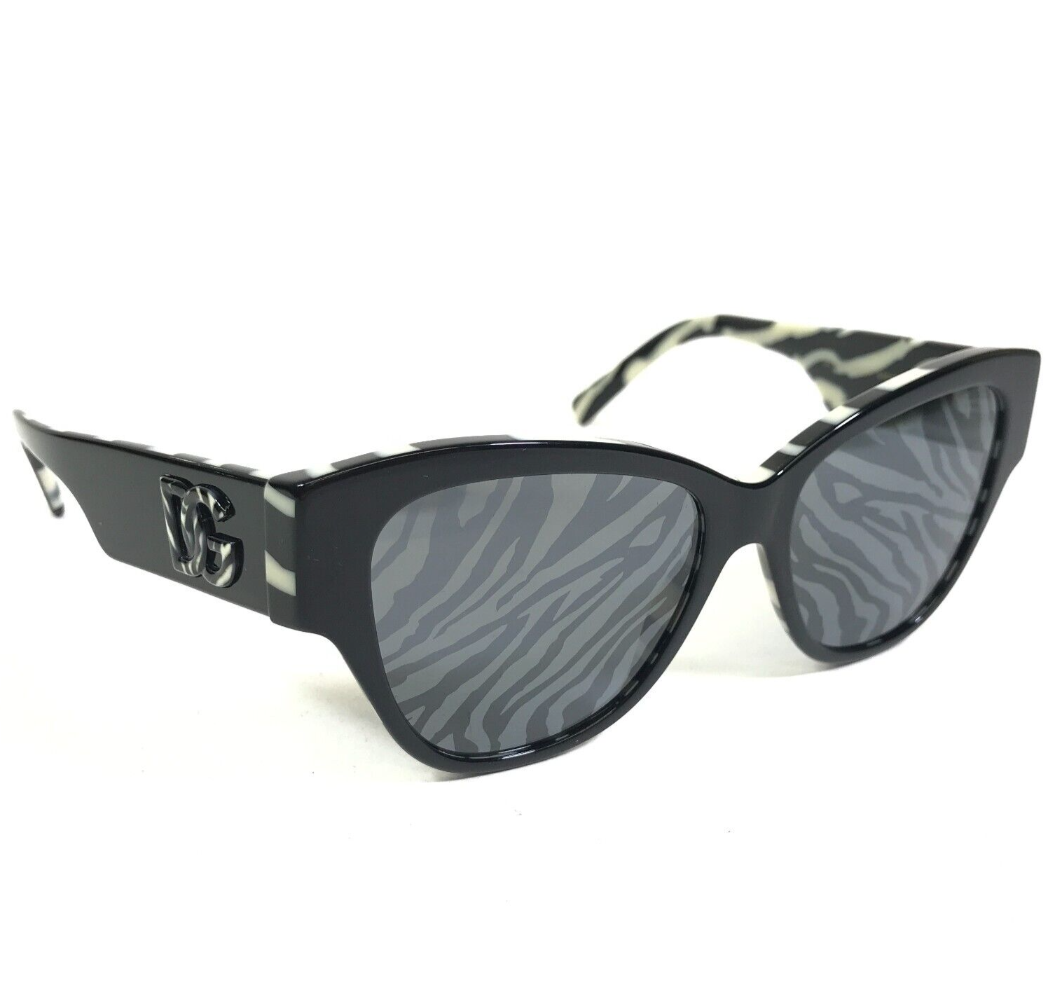 Pre-owned Dolce & Gabbana Dolce And Gabbana Sunglasses Dg4449 3450/p Black On Zebra With Zebra Lenses