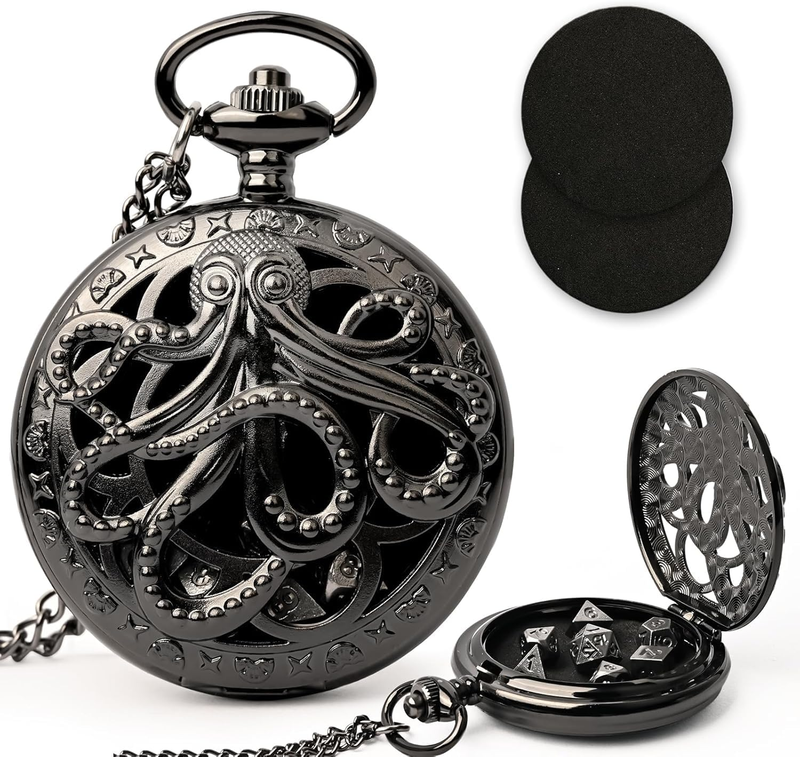 Pocket Watch Dice Set, for Mini DND Dice Set, Containing 7PCS Polyhedral Metal D