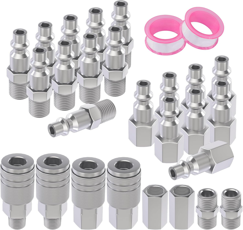 28 Pcs Air Hose Fittings 1/4 NPT Air Compressor Quick Connect ...