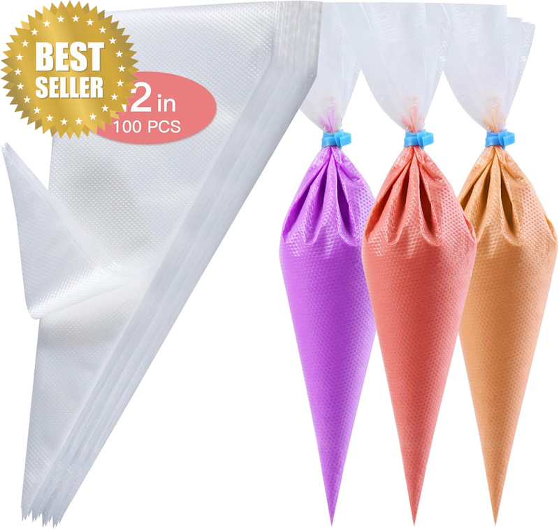 100Pcs 12 Inch Disposable Piping Bags Thickened Anti Burst Icing Ties Set