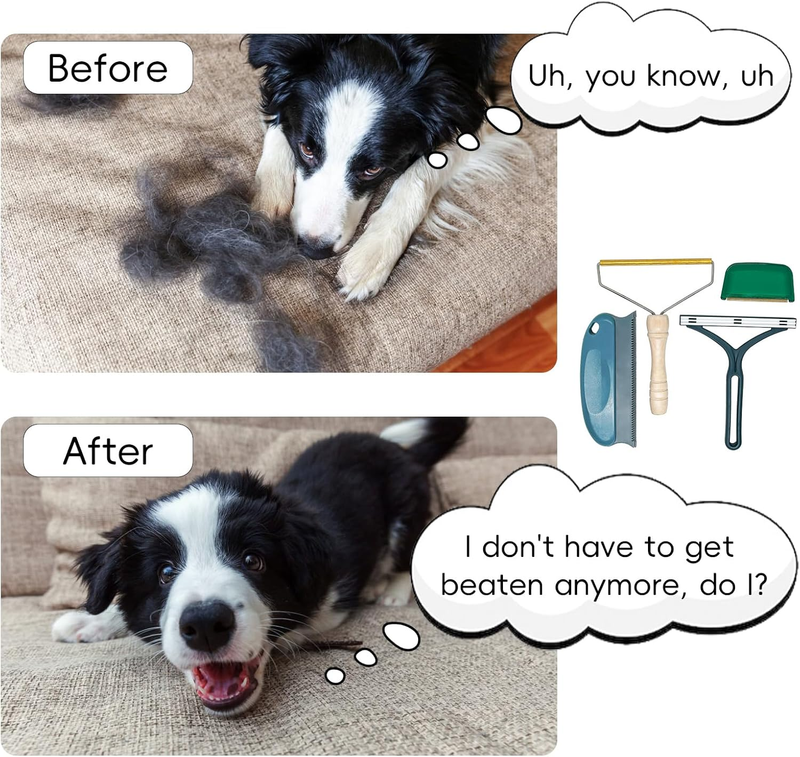 4 Pack Pet Hair Remover - Dog Cat Fur Removal Tool, Reusable Lint Remover, Dog C