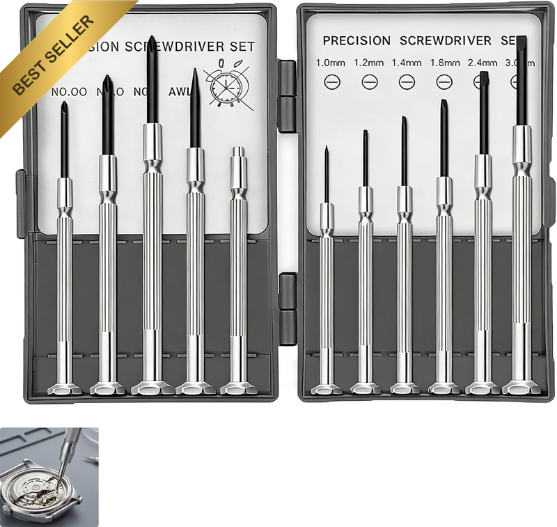 11 Pcs Mini Precision Screwdriver Set, Ergonomic Handle Small Screwdrivers for E