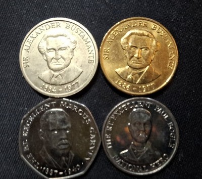 JAMAICA GIAMAICA LOTTO 4 MONETE 1 DOLLAR 10  + 25 CENTS