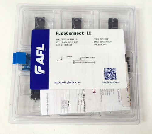 AFL FUSE-LC9SMU-6 - FuseConnect LC SMF 900um Splice-On Connectors -- 6 Pack NEW