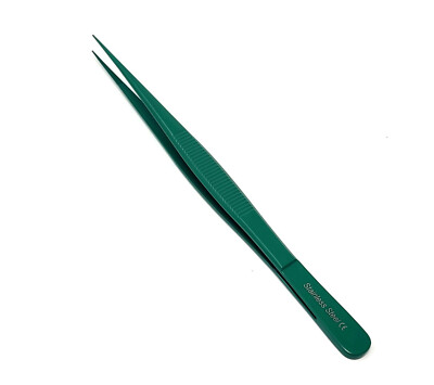 PTFE Tweezers Serrated Fine Point Straight 5'' Watch Jewelry Repair Stainless CE
