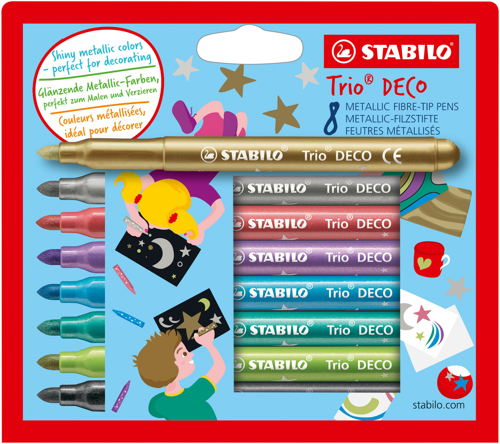 STABILO Trio DECO Metallic-Filzstift mit Dreikant Griffzone