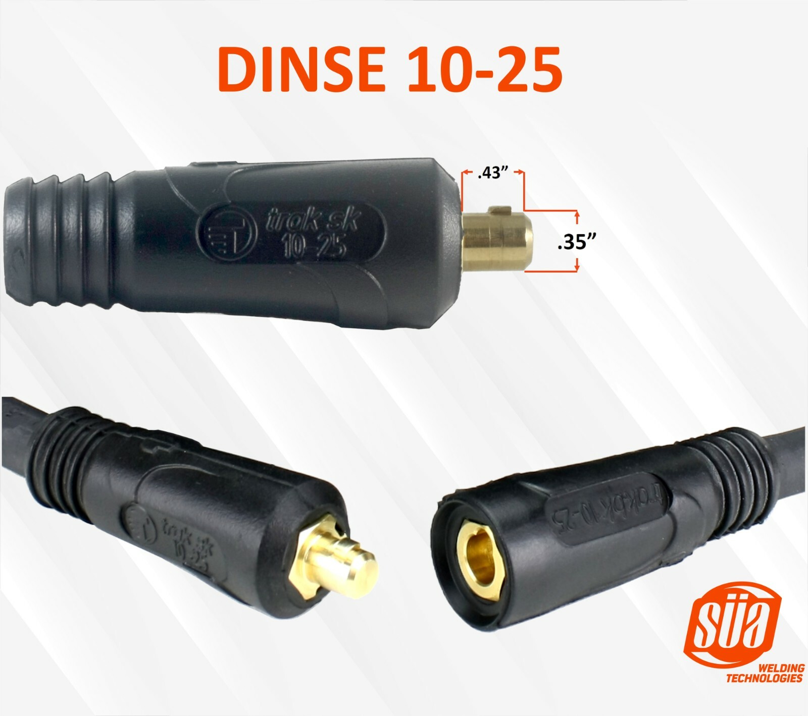 200 Amp Welding Lead Extension Dinse 1025 Male/Female Connectors 2 Cable eBay