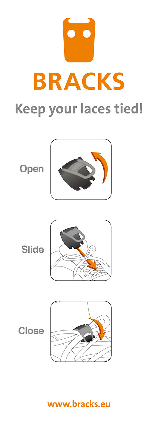 Laces Lock Bracks Shoelace clips, Pair Black / White Keep Your shoe Laces Tied