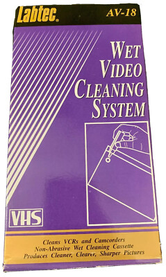 Labtec VHS Wet Video Cleaning System Videotape Cassette AV-18- New Open Box
