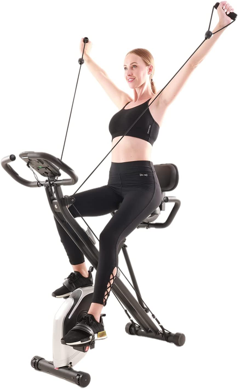 Foldable Fitness Exercise Bike, Magnetic Folding Indoor Exer