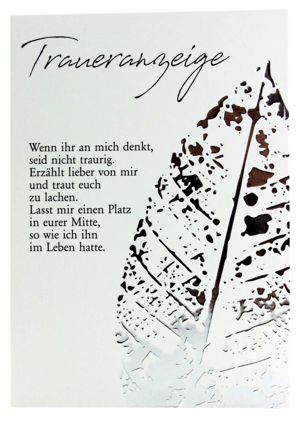 Trauerkarte „Loss Of Father“ Mit Beweglichem Zitat | 12,7 X 19,1 Cm | Einzelkarte Mit Umschlag