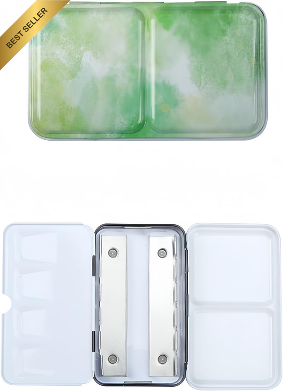 1PC Empty Watercolor Palette Lid Metal Tin Box DIY Travel Art Half Pans