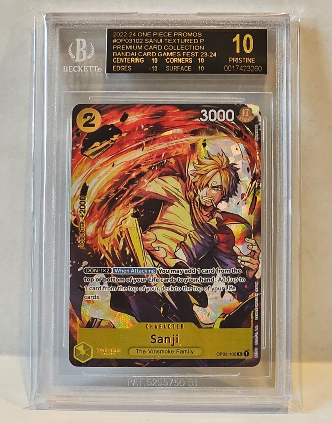 One Piece Sanji '23-24 Bandai Card Game Fest OP03-102