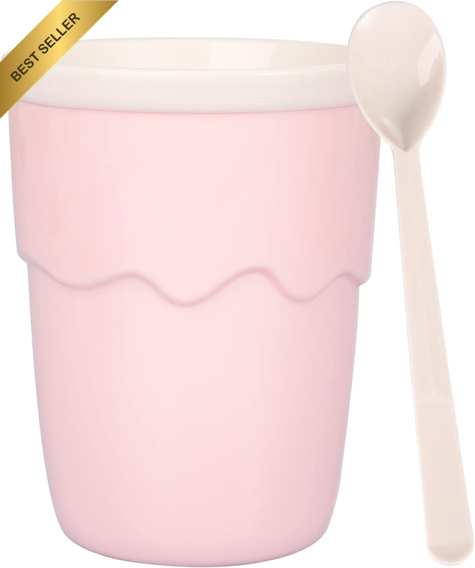 Slushie Maker Cup DIY Aluminum Instant Frozen Drink Smoothie Milkshake Cup Pink